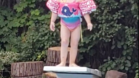 Little Girl Does A Spectacular Belly-Flop!!