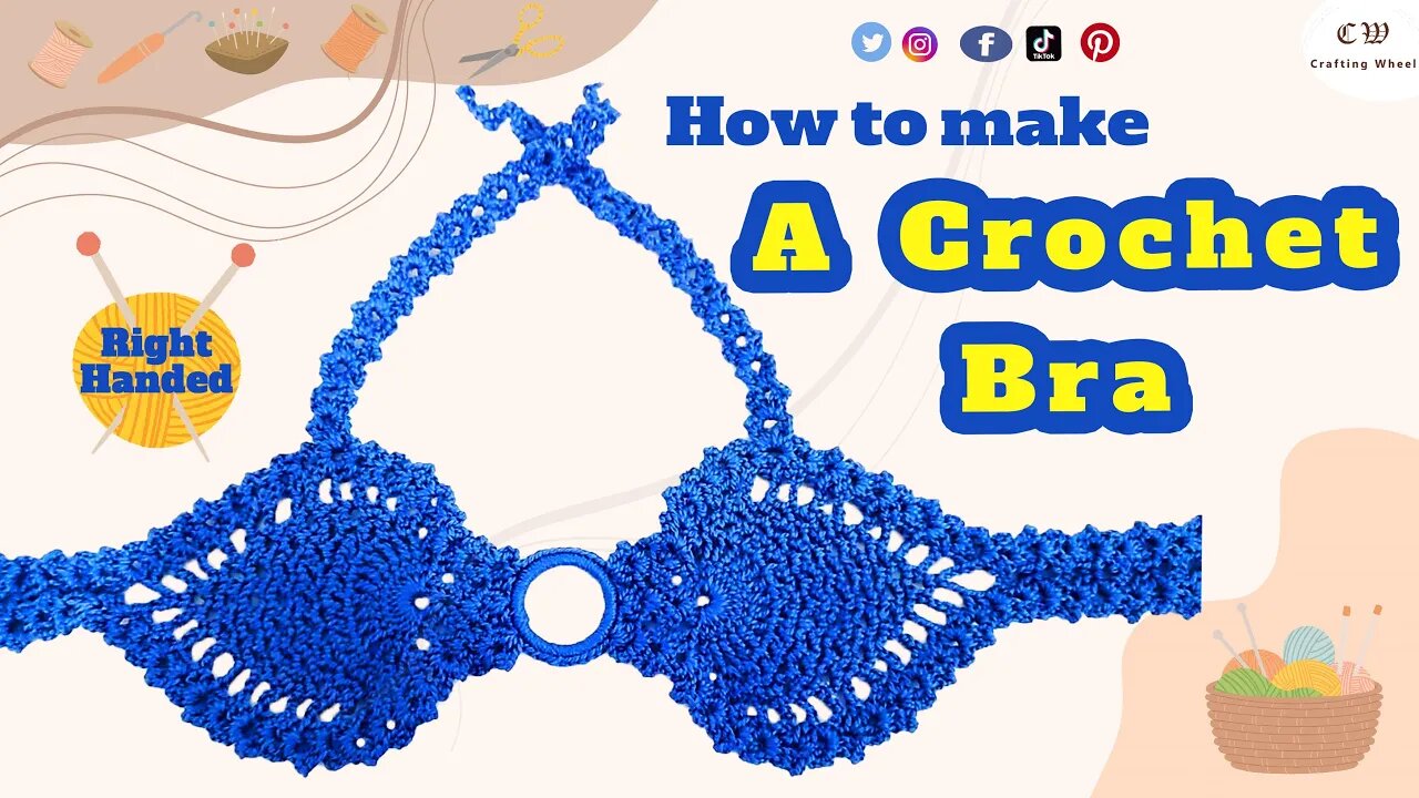 How to make a crochet pineapple bra ( Right - Handed )