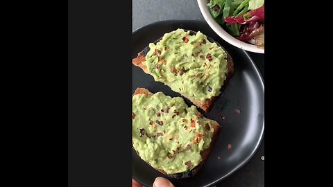 Avocado toast with fresh salad