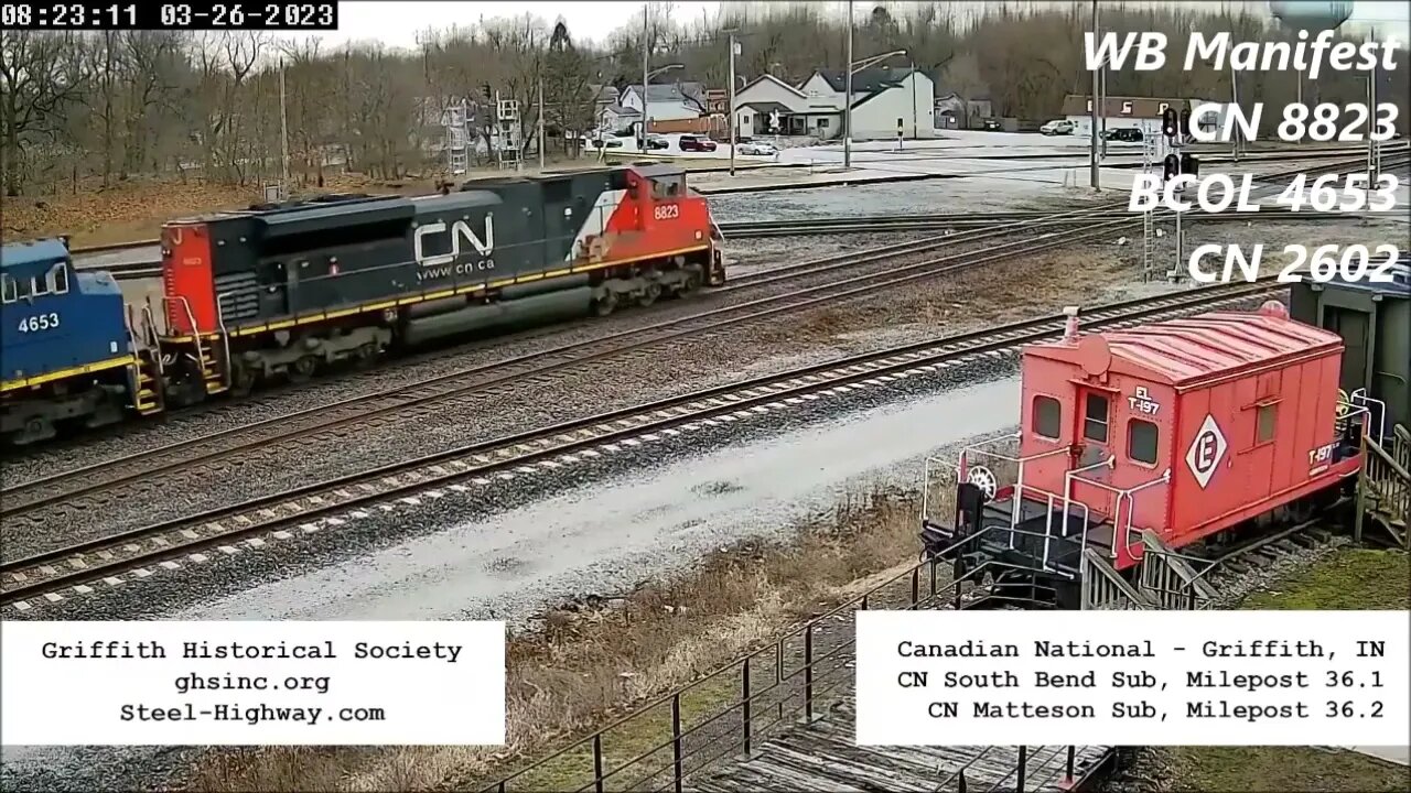 WB Manifest with BCOL 4653 in Griffith, IN on March 26, 2023