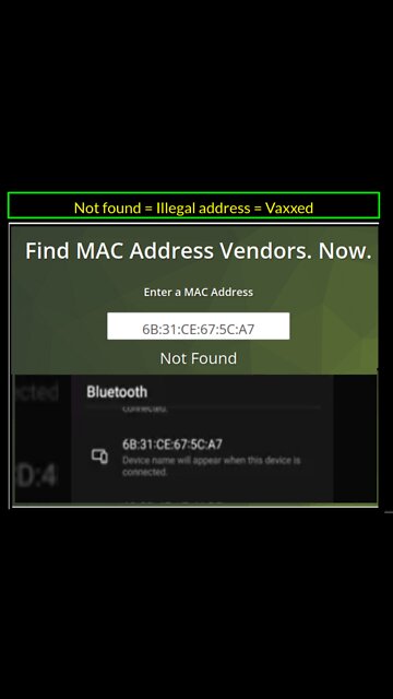 Jabbed people now have Bluetooth MAC Addresses [Will be like a wild BEAST TRAPPED]