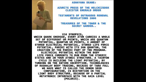 V16 SYNOPSIS, WHICH QUARK EMERGED, EVERY ATOM CARRIES A WHOLE SET OF DIFFERENT UR POINTS, WHICH ARE