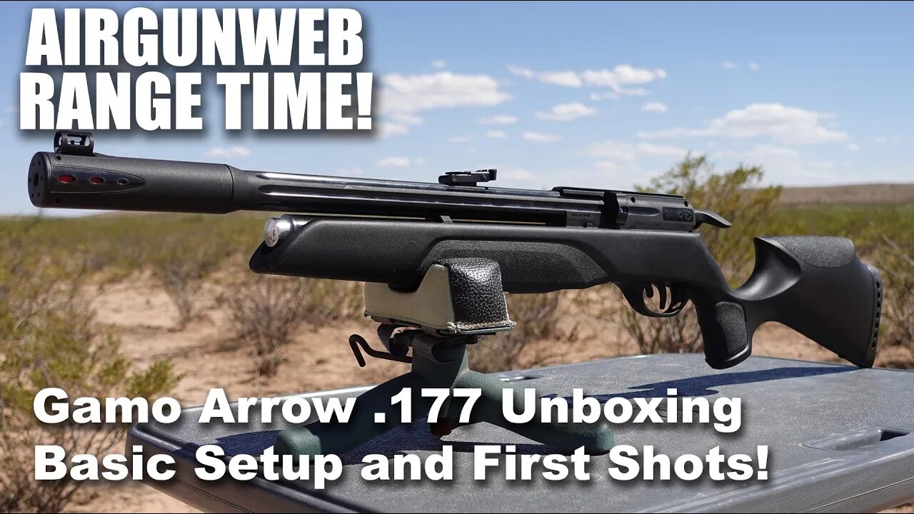 Gamo Arrow .177 UNBOXING - First Shots using Gamo Red Fire pellets with open sights at 20 yards