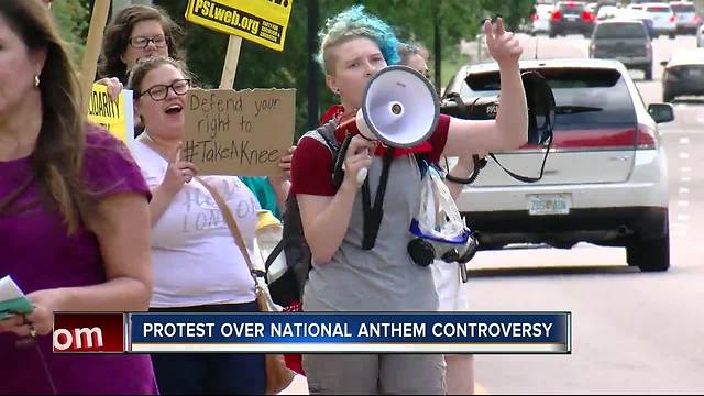 Manatee rally protests school policy on kneeling during National Anthem