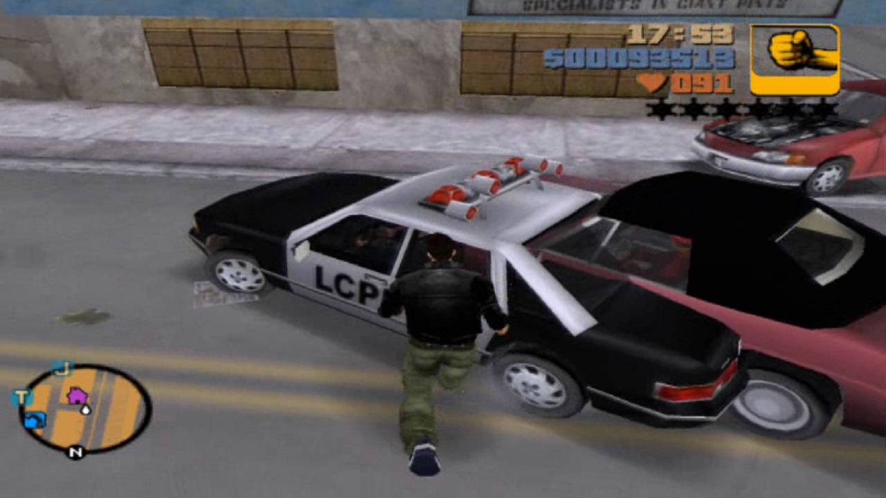 GTA 3 glitch - A car stuck inside another car