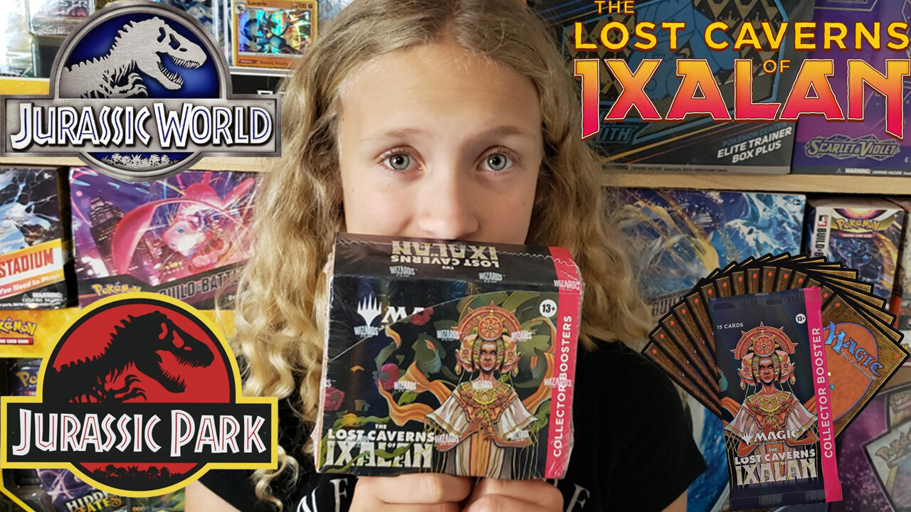 Lost Caverns of Ixalan Collector Booster Box Opening Jurassic World / Park Hunting!