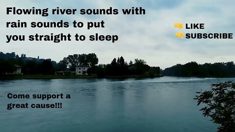 Flowing river sounds with rain sounds #rainsoundsforsleep #riverflowing #riversoundsforsleeping