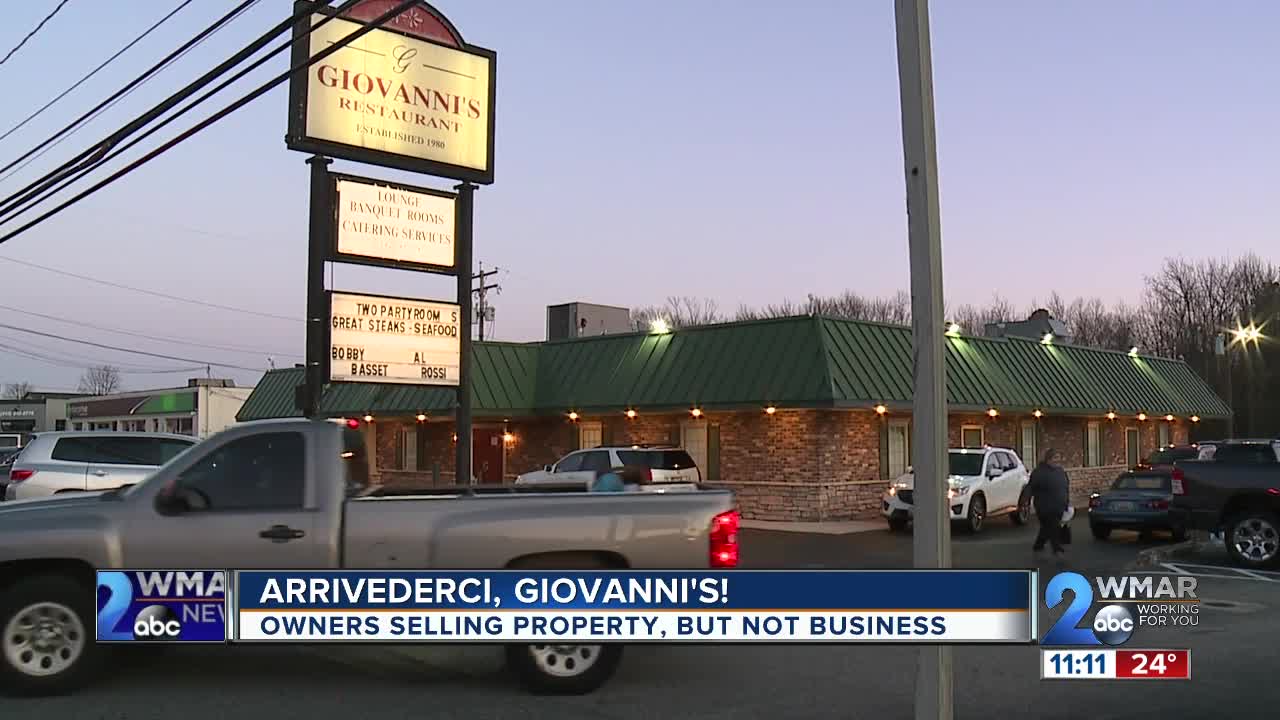 Arrivederci, Giovanni's! Owners selling property, but not the business