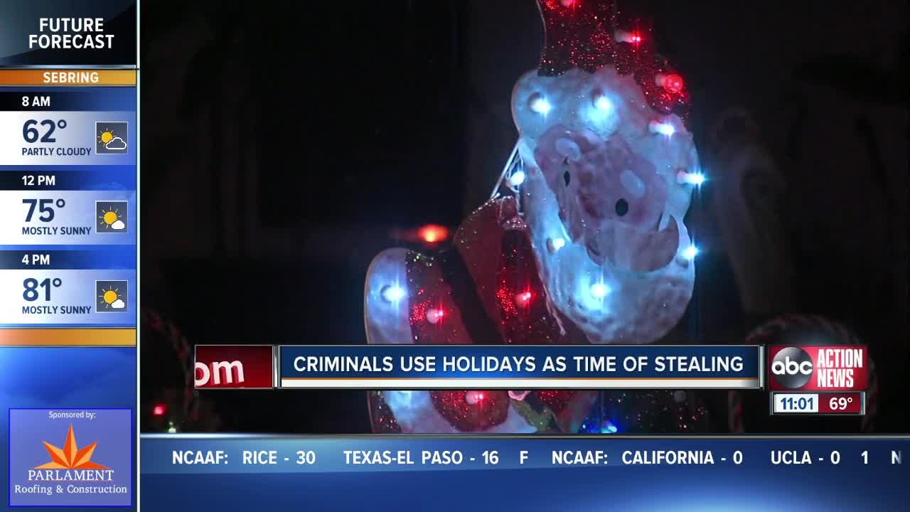 Criminals use holidays as time of stealing