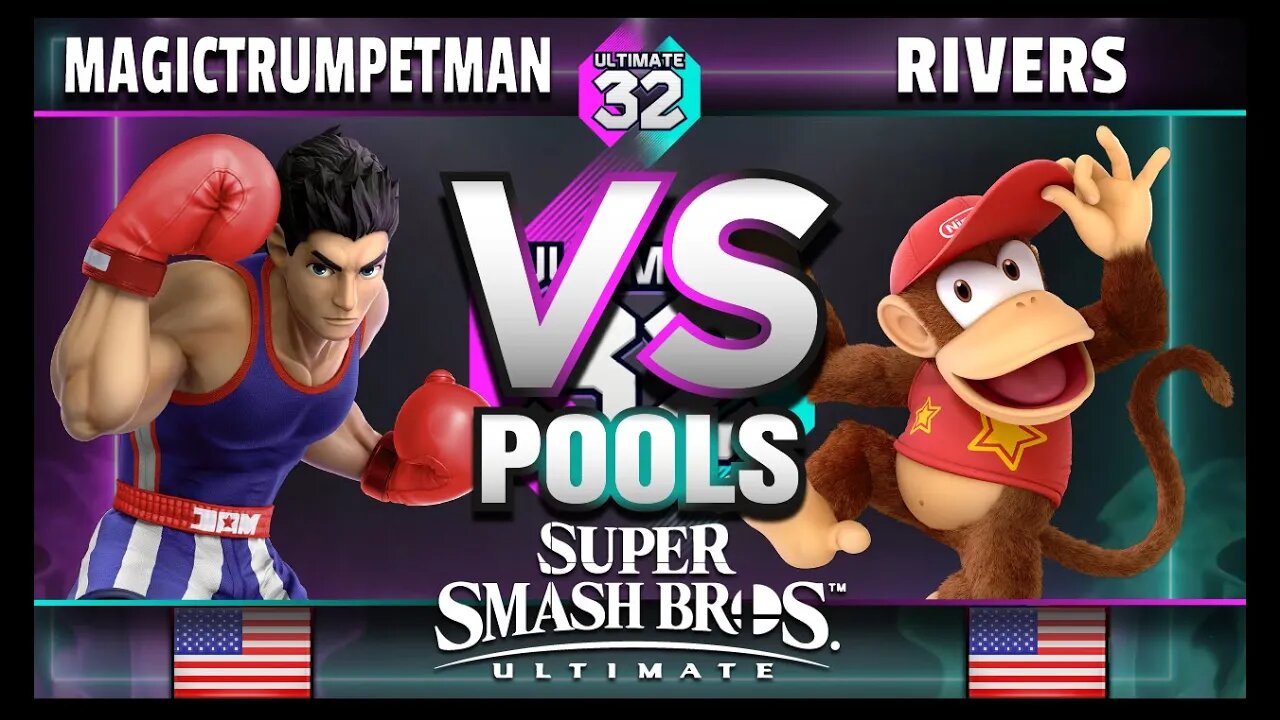 ULTIMATE 32 Pools - MagicTrumpetMan (Little Mac) vs. Rivers (Diddy Kong) - Smash Ultimate