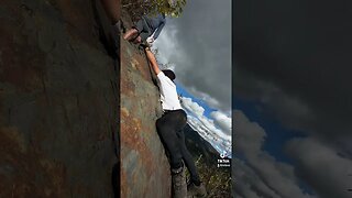 Novice climber gets stuck #climbing #sweatypalms #outdoors #fypシ