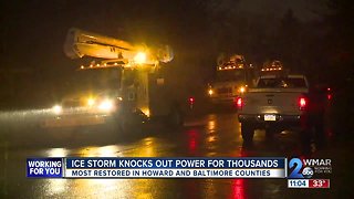 Power restored to thousands after ice storm