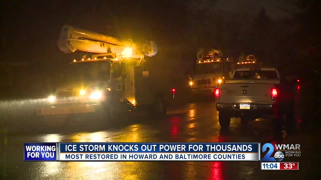 Power restored to thousands after ice storm