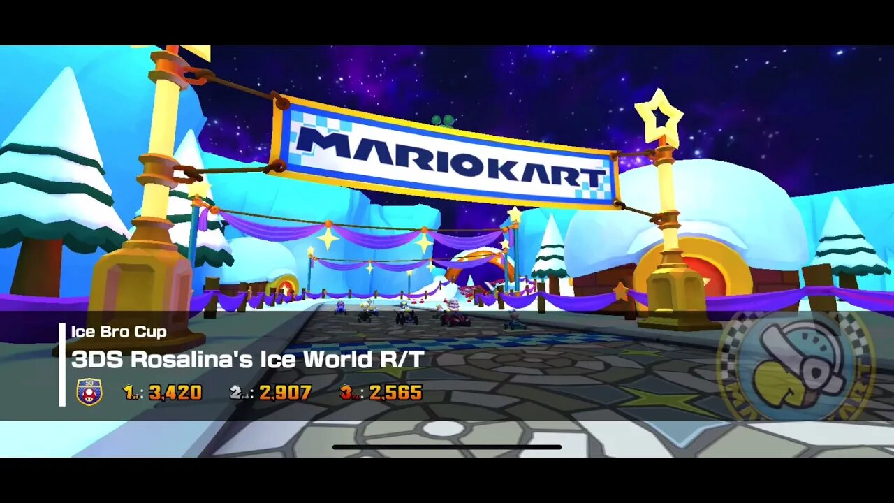 Mario Kart Tour - 3DS Rosalina’s Ice World R/T Gameplay & OST