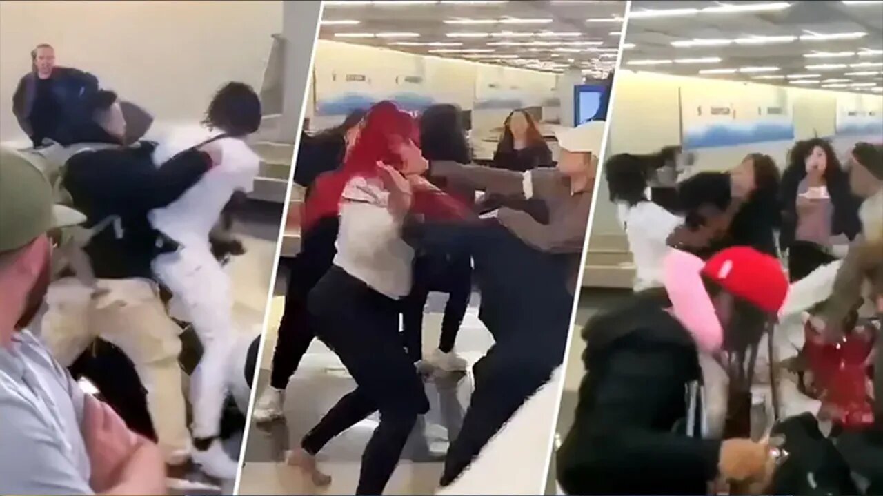 Video captures wild brawl at Chicago's O'Hare airport, leading to 2 arrests