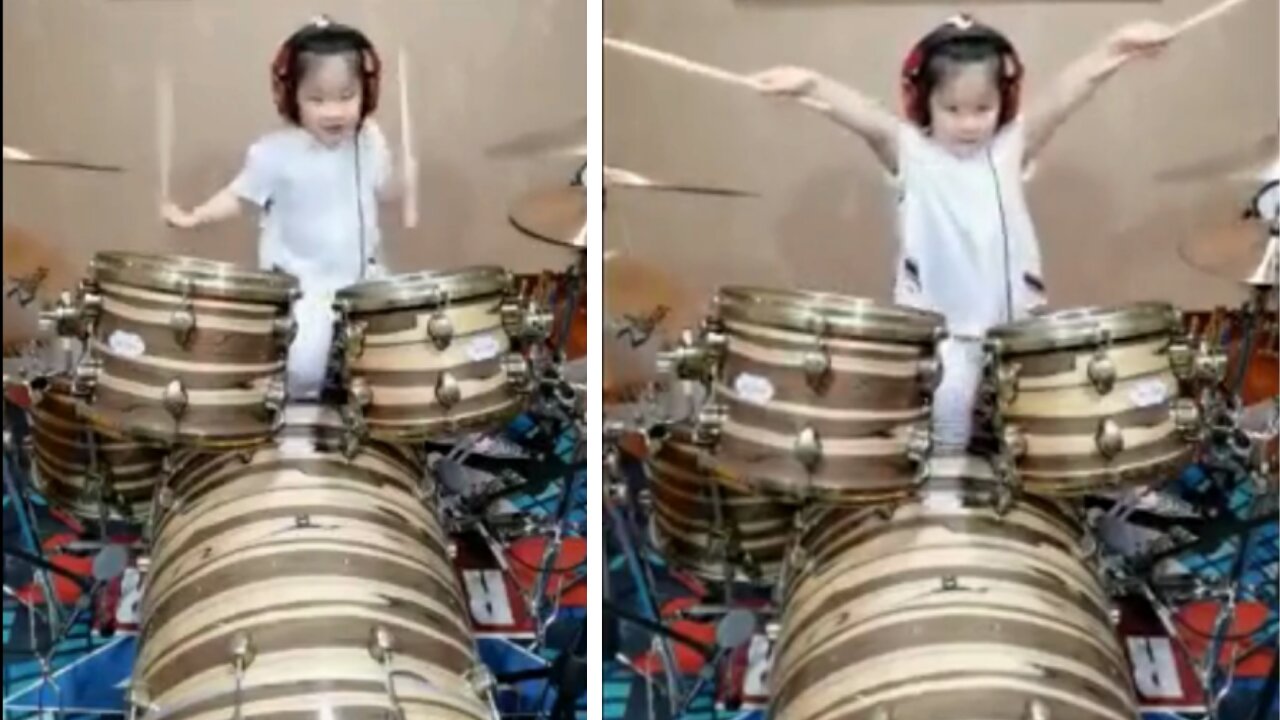 The amazing skill of the child drummer