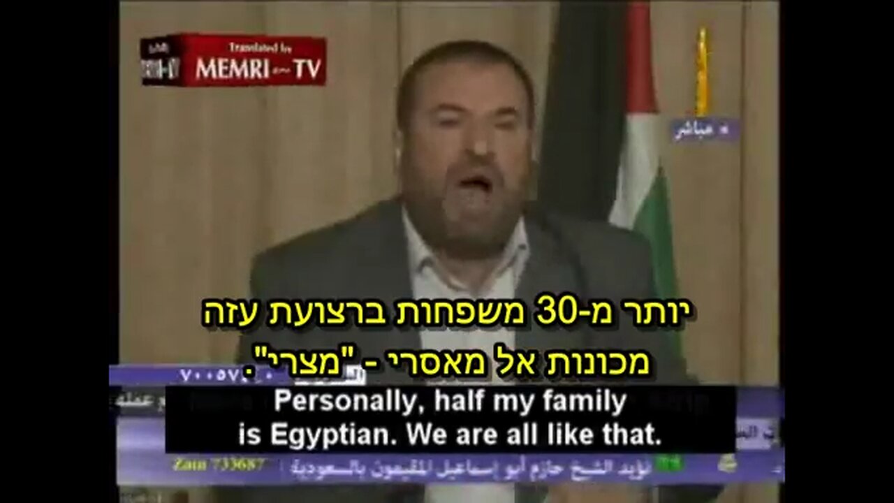 Hamas Leader Admits "Palestinians" are not from Israel