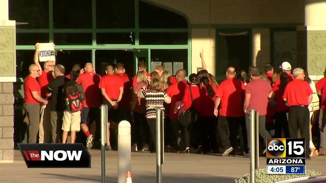 Arizona teachers stage walk-ins as part of "Red For Ed" movement