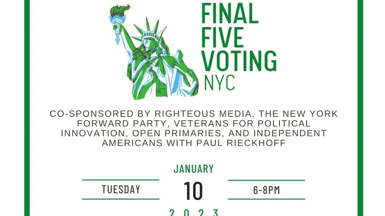 Final Five Voting Launch @FinalFiveNYC #OpenPrimaries #RankedChoiceVoting #yanggang #andrewyang
