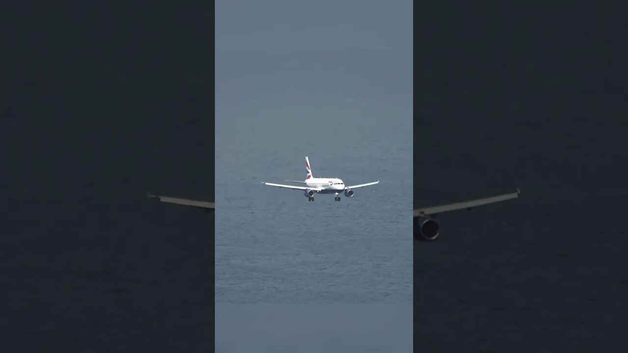 Approach over bay for Landing at Gibraltar Airport