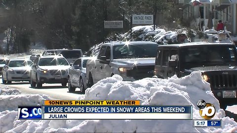 Large crowds expected in snowy areas