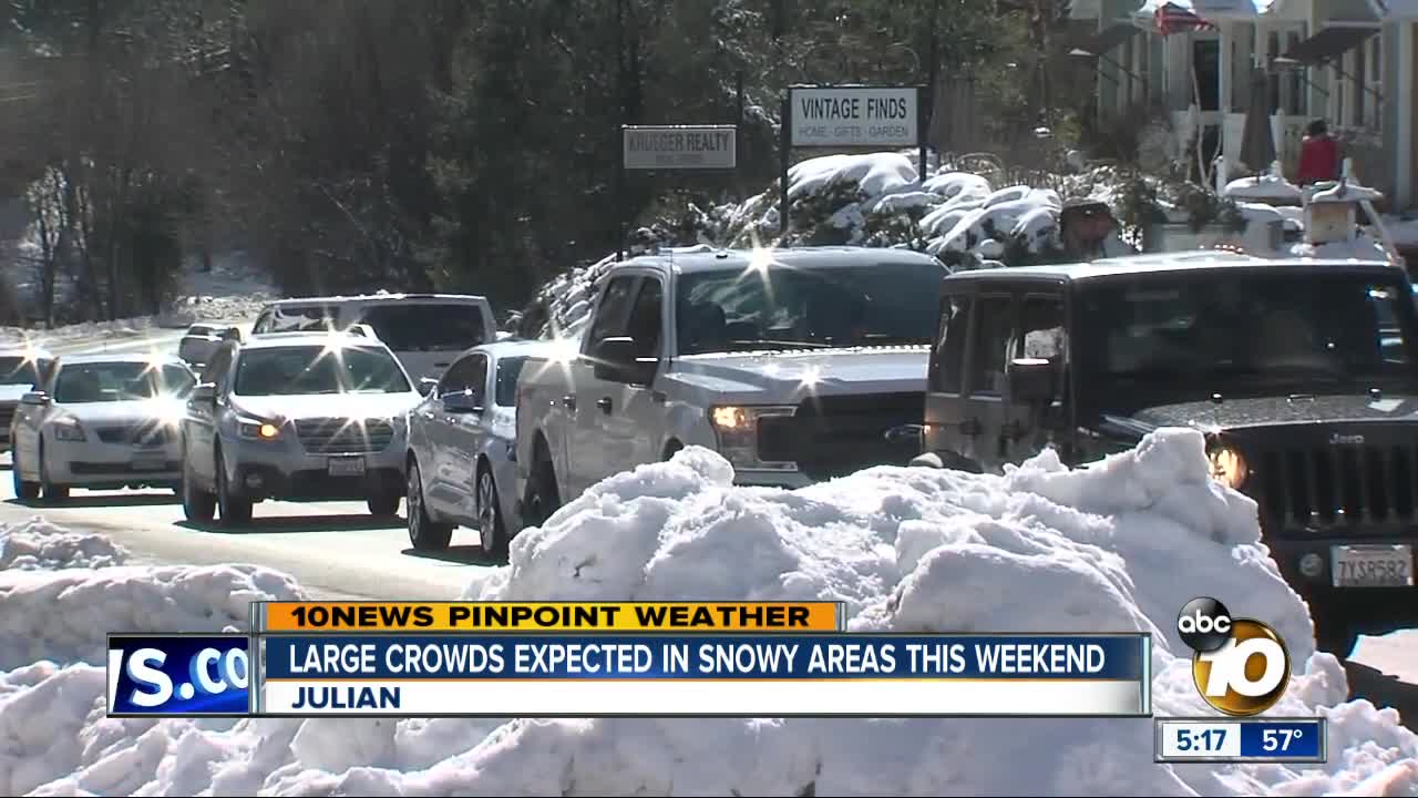 Large crowds expected in snowy areas