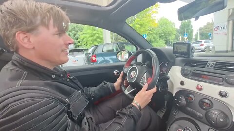 Founder in Car: ABARTH 595C Turismo bitone black and white first trip home(3)