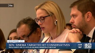 Senator Sinema target by conservatives ahead of infrastructure vote