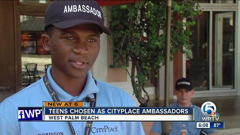 West Palm Beach teenagers selected to be CityPlace Ambassadors start work