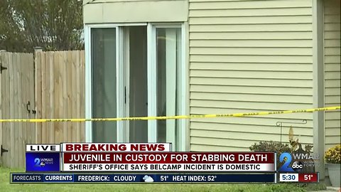 Juvenile arrested for deadly stabbing in Belcamp