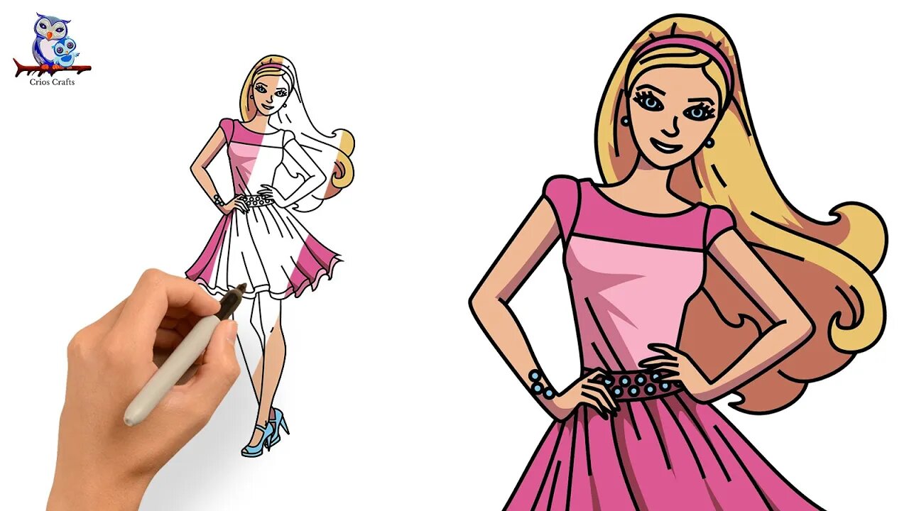 How to Draw Barbie Girl - Step by Step