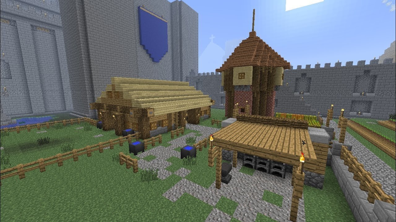 Minecraft: Medieval Stable and Silo [tutorial] [part 122 season 1]