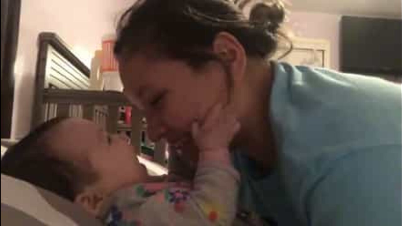 This 4-month-old baby says 'mama' for the first time!