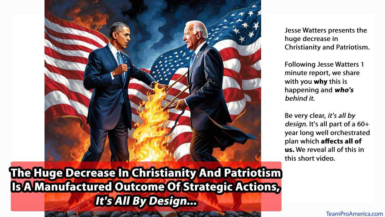 Huge Decrease In Christianity And Patriotism - It's All By Design