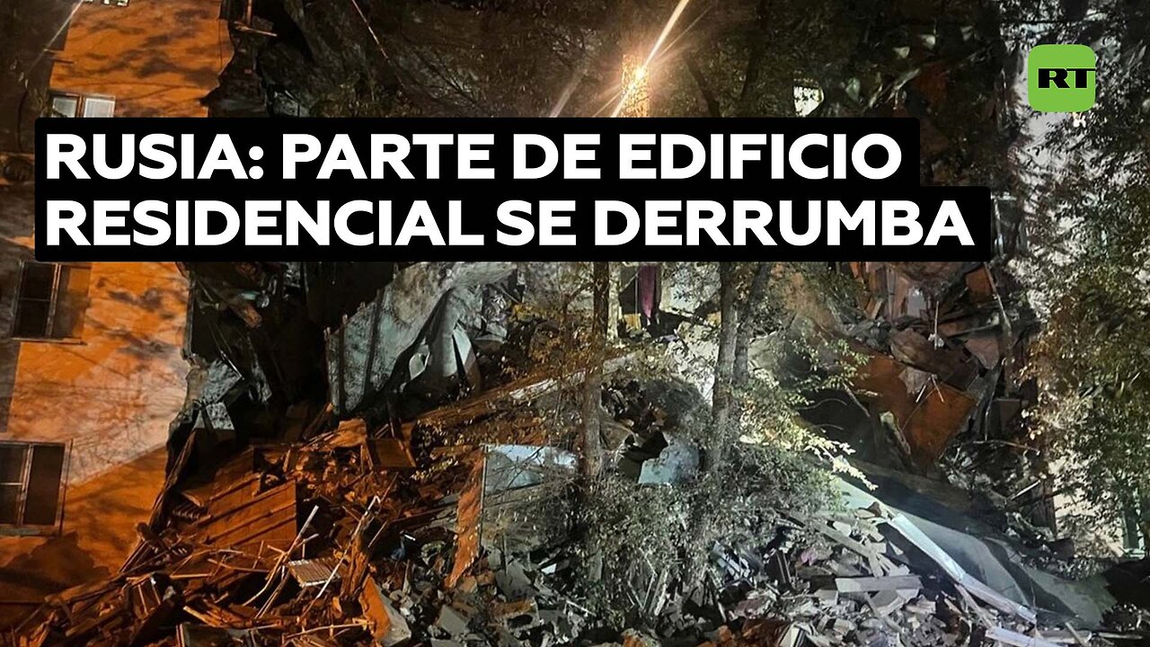 Se derrumba una parte de un edificio residencial en la ciudad rusa de Astracán