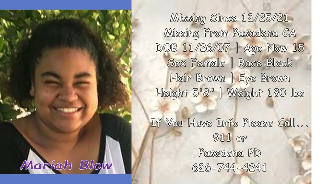 #Missing #Anniversary | Mariah Blow | 12/25/2021