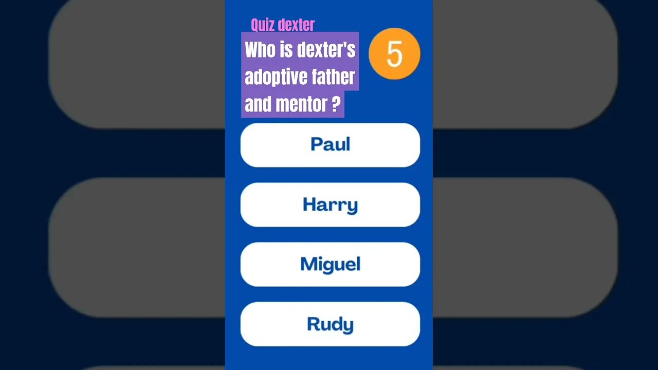 🎬 Quiz_Dexter : Who is Dexter's adoptive father and mentor? 👀 #dexter #series