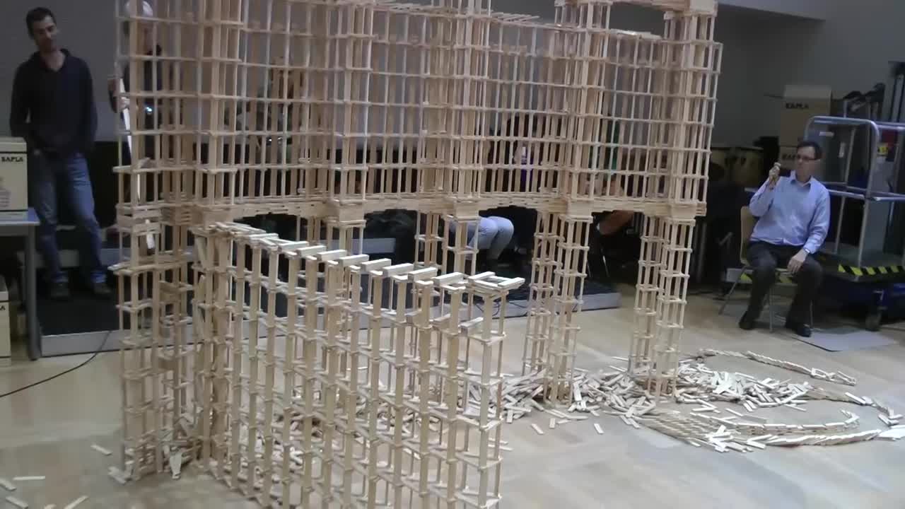 Massive coliseum model made from toy construction set