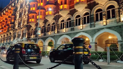 Vehicles Passing by Taj Hotel