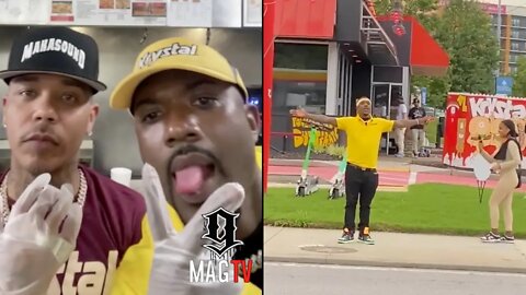 Ray J & Yung Berg Work A Shift At Krystal Restaurant In Atlanta! 😂