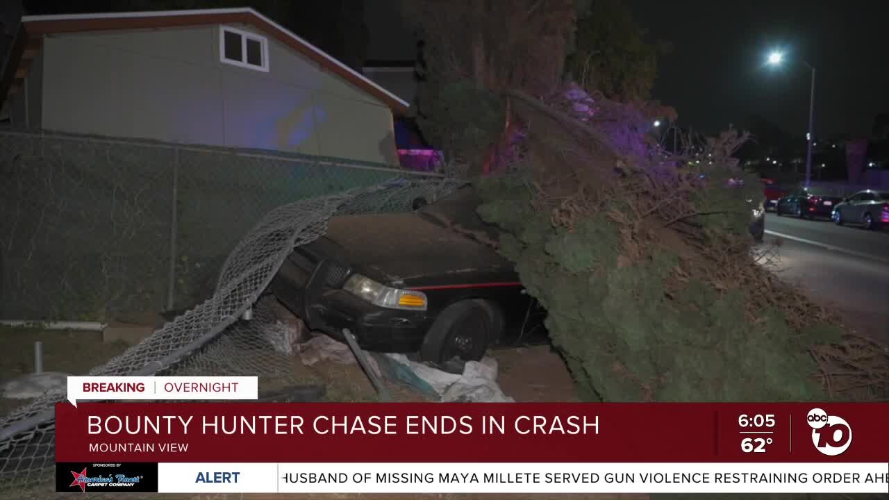 Bounty hunter chase ends in crash in Mountain View