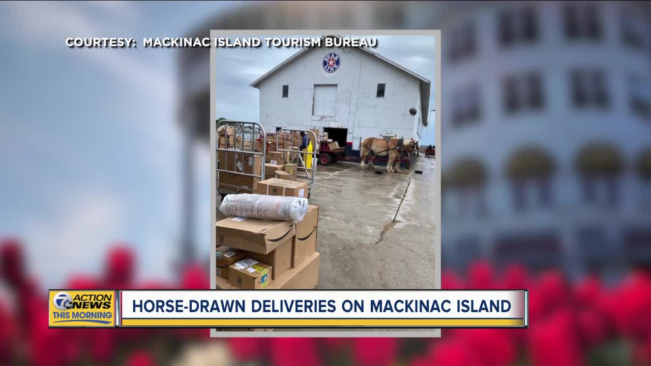 Horse-drawn deliveries on Mackinac Island