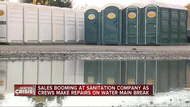 Sales booming at sanitation company as crews make repairs on water main break