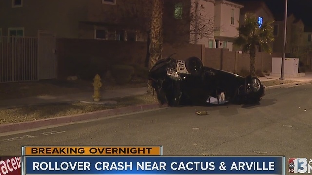 Rollover near Cactus and Arville Street