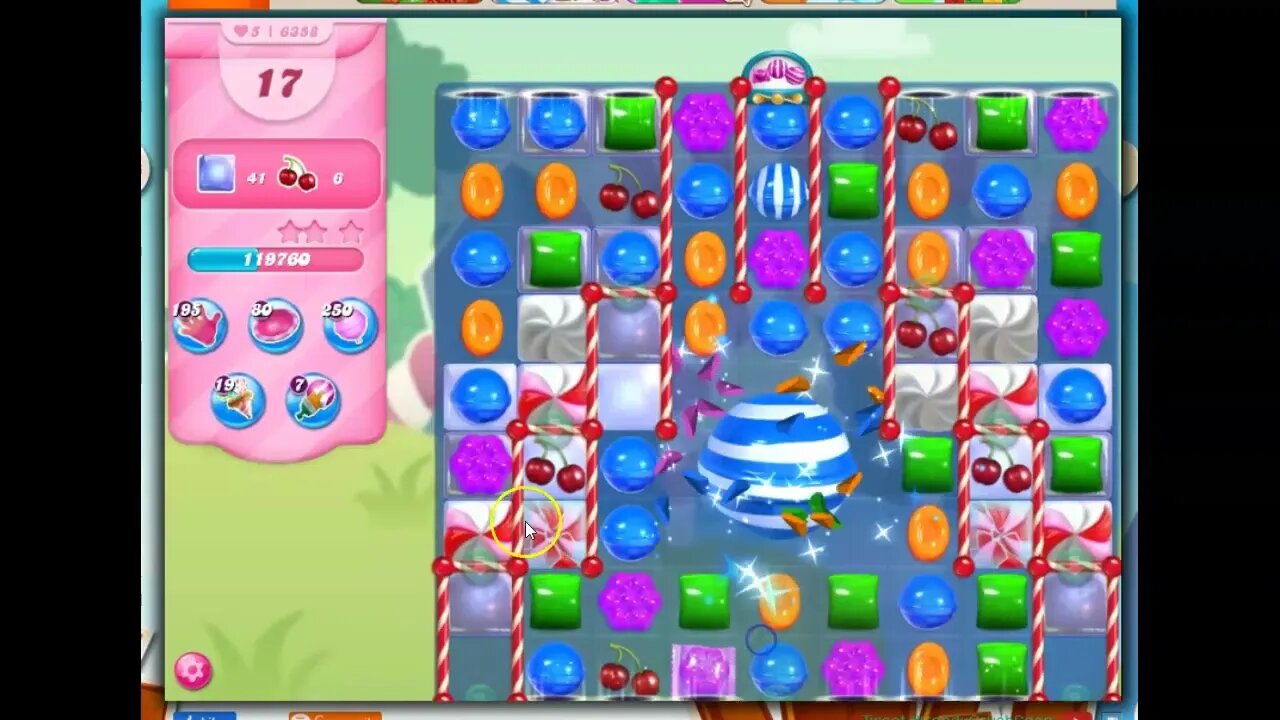 Candy Crush level 6358 Talkthrough, 33 Moves 0 Boosters
