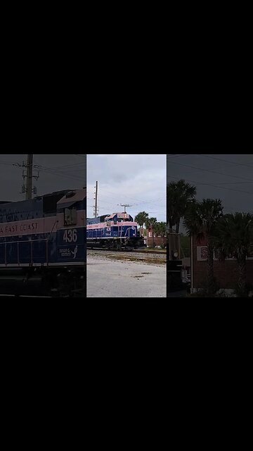 Florida East Coast Railway Local with FEC-436 at South Daytona Florida Mar. 8 2023 #railfanrob #fec