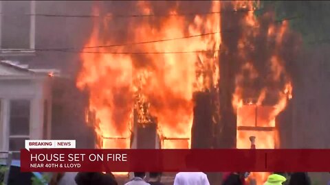 MFD working to extinguish a house fire near 40th & Lloyd