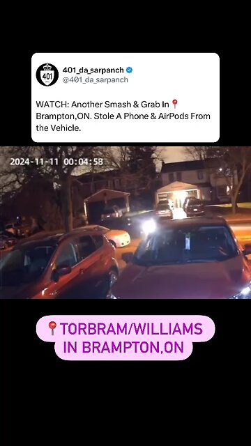 Smash And Grab Robbery In Brampton