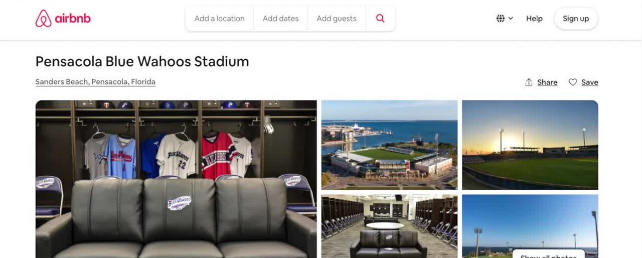 AirBNB helps you stay at a stadium