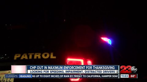 CHP out in maximum enforcement for Thanksgiving weekend
